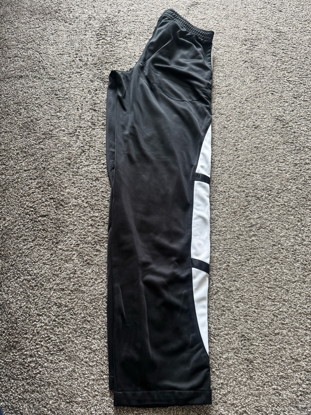 GTM Sportswear Black Athletic Track Pants with White Trim